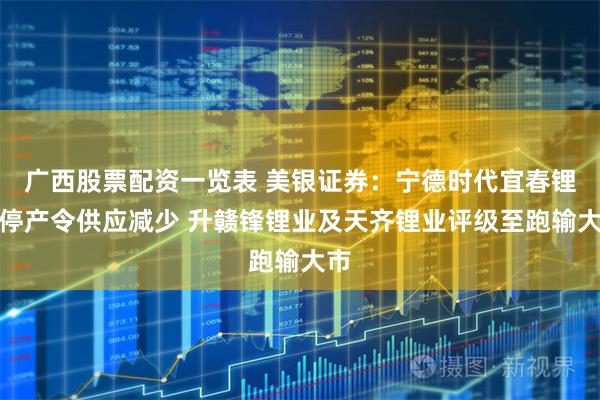 广西股票配资一览表 美银证券：宁德时代宜春锂矿停产令供应减少 升赣锋锂业及天齐锂业评级至跑输大市