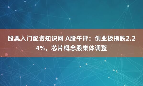 股票入门配资知识网 A股午评:创业板指跌2.24%,芯片概念股集体调整
