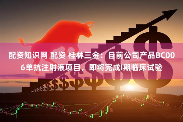 配资知识网 配资 桂林三金:目前公司产品BC006单抗注射液项目,即将完成I期临床试验
